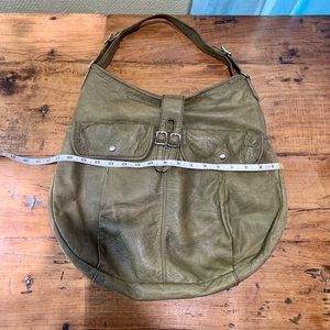 J. Crew Olive Green Leather Hobo Bag